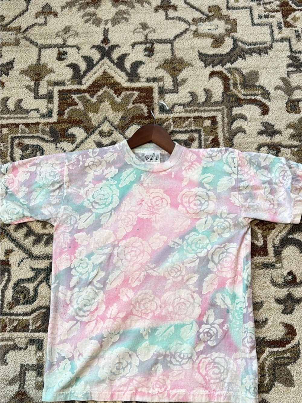 Vintage 80s/90s Pastel All over floral print shirt small